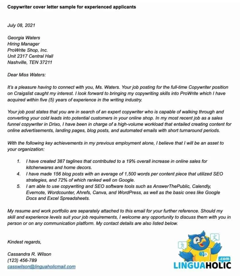 43193 technical cover letter