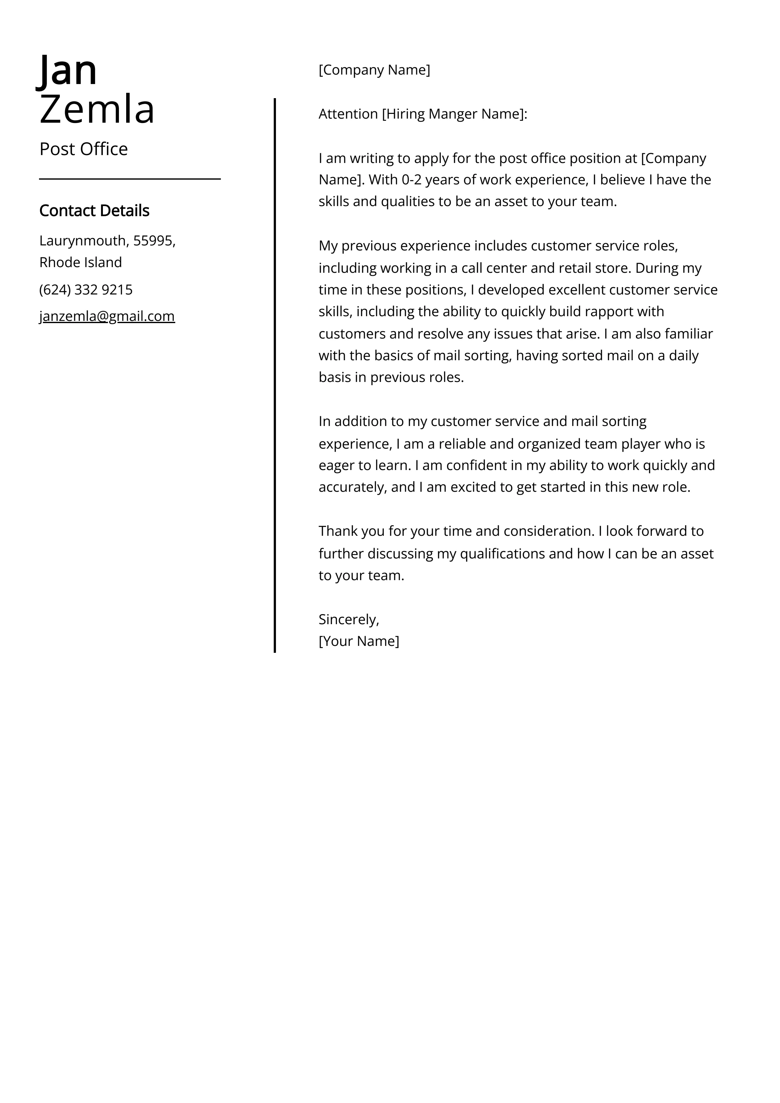 43205 cover letter postal job 5