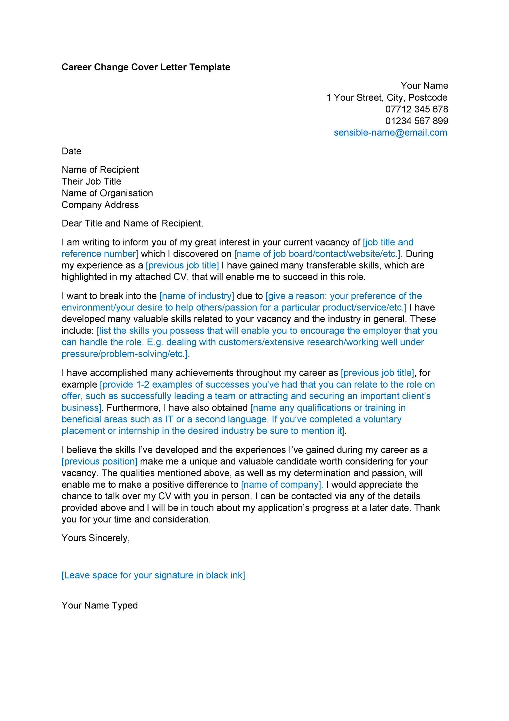 43213 cover letter formatting