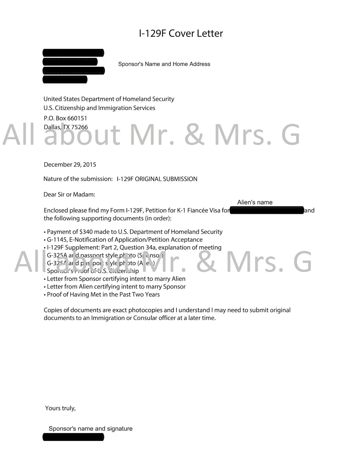 43226 k1 visa cover letter information