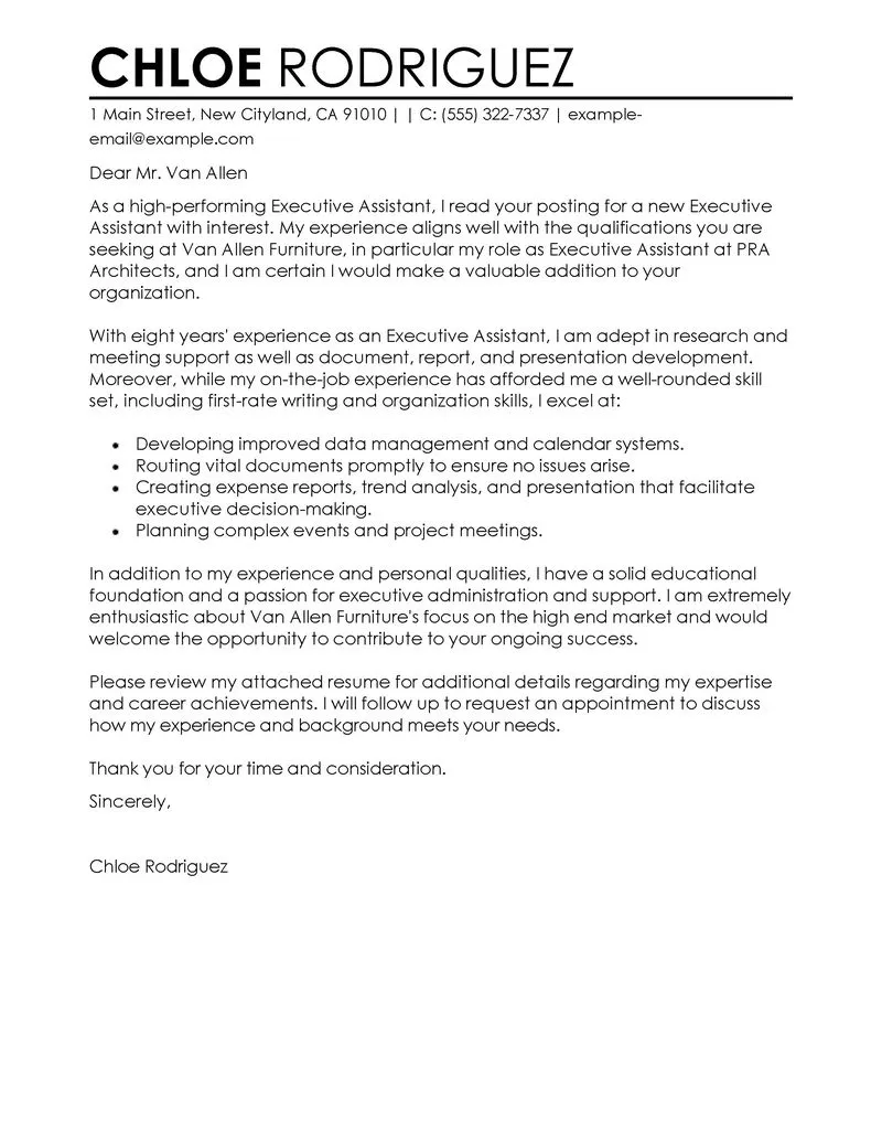 43232 administrative assistant cover letter