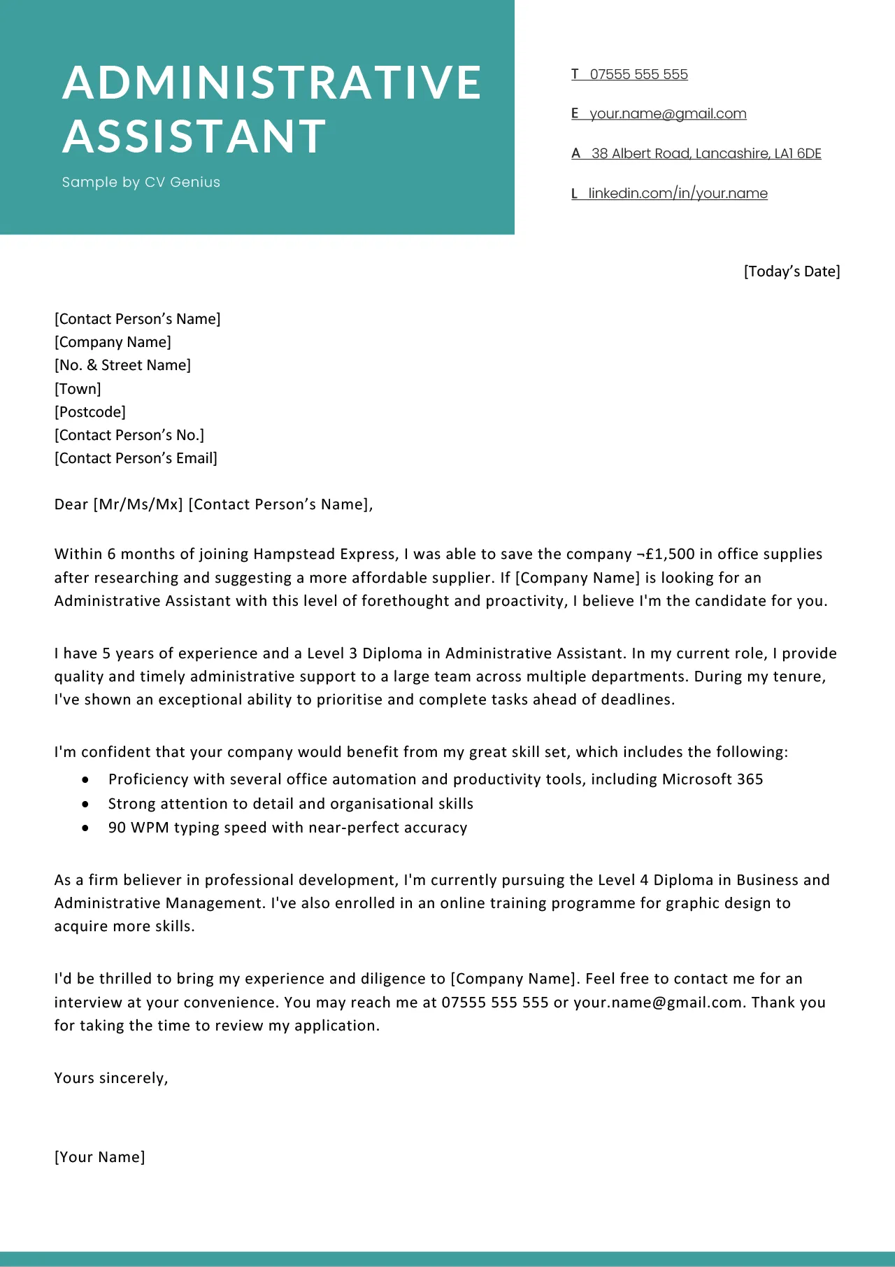 43232 cover letter formatting