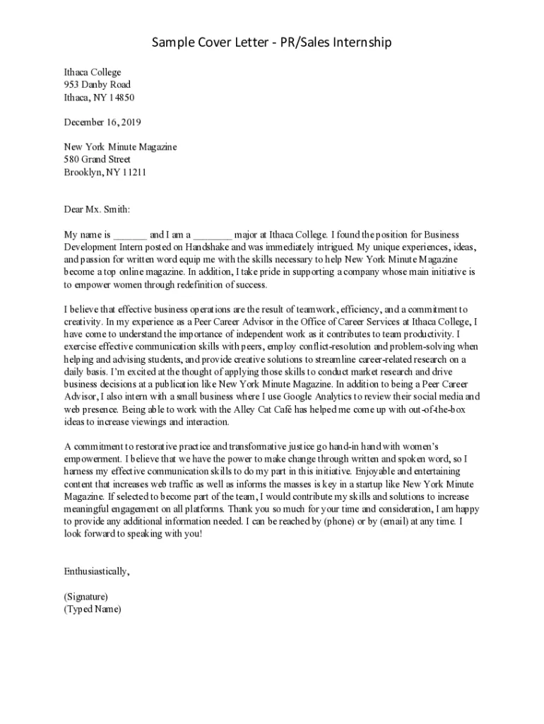 43258 tailoring pr cover letter