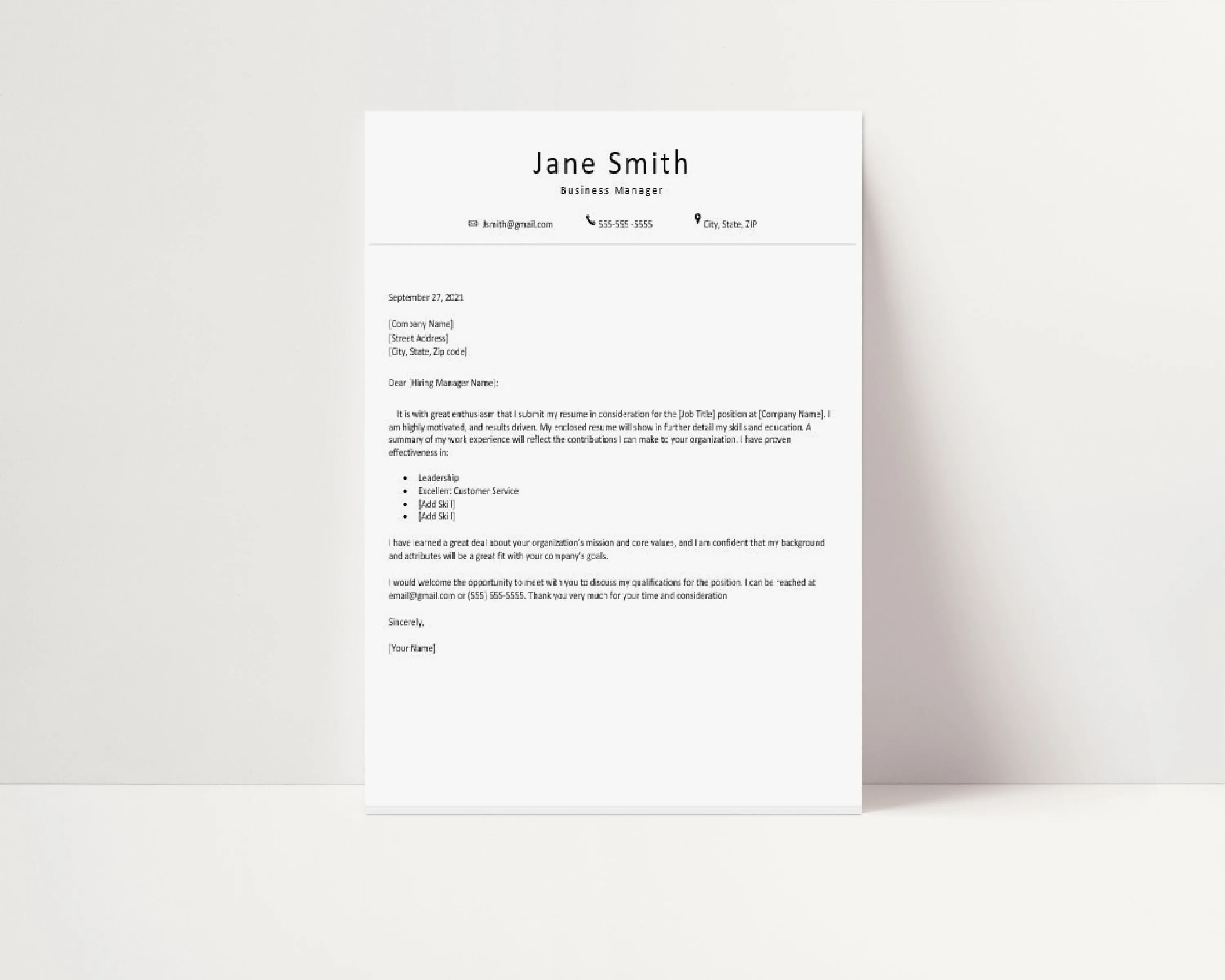 43266 customizing cover letter