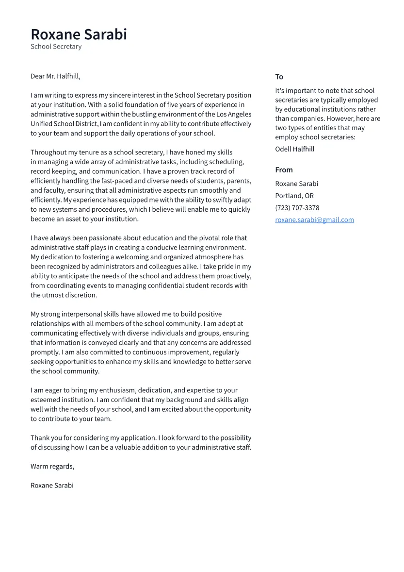 43272 school secretary cover letter 1