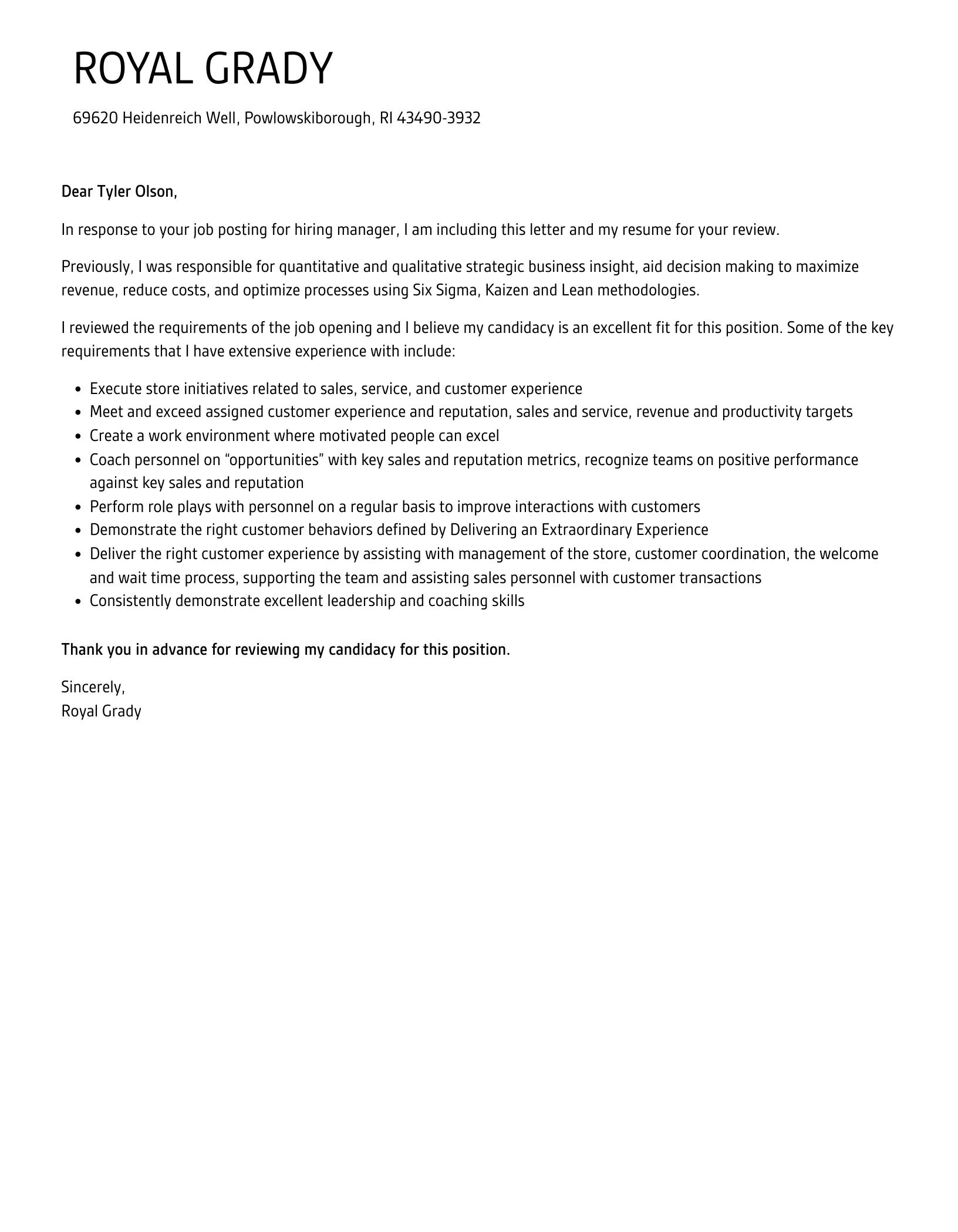 43275 cover letter formatting