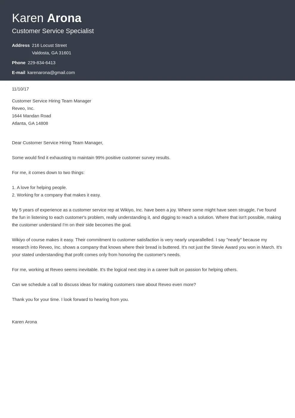 43275 tailoring cover letter