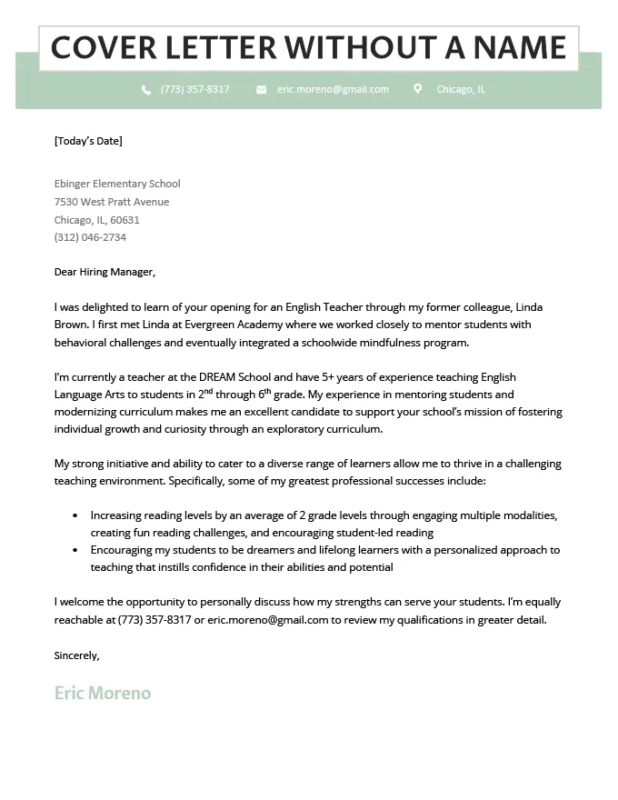 43292 cover letter greetings unknown