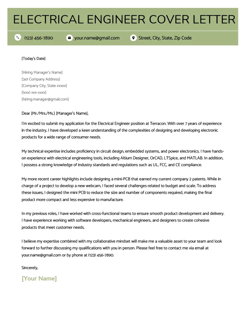 43295 formatting cover letter