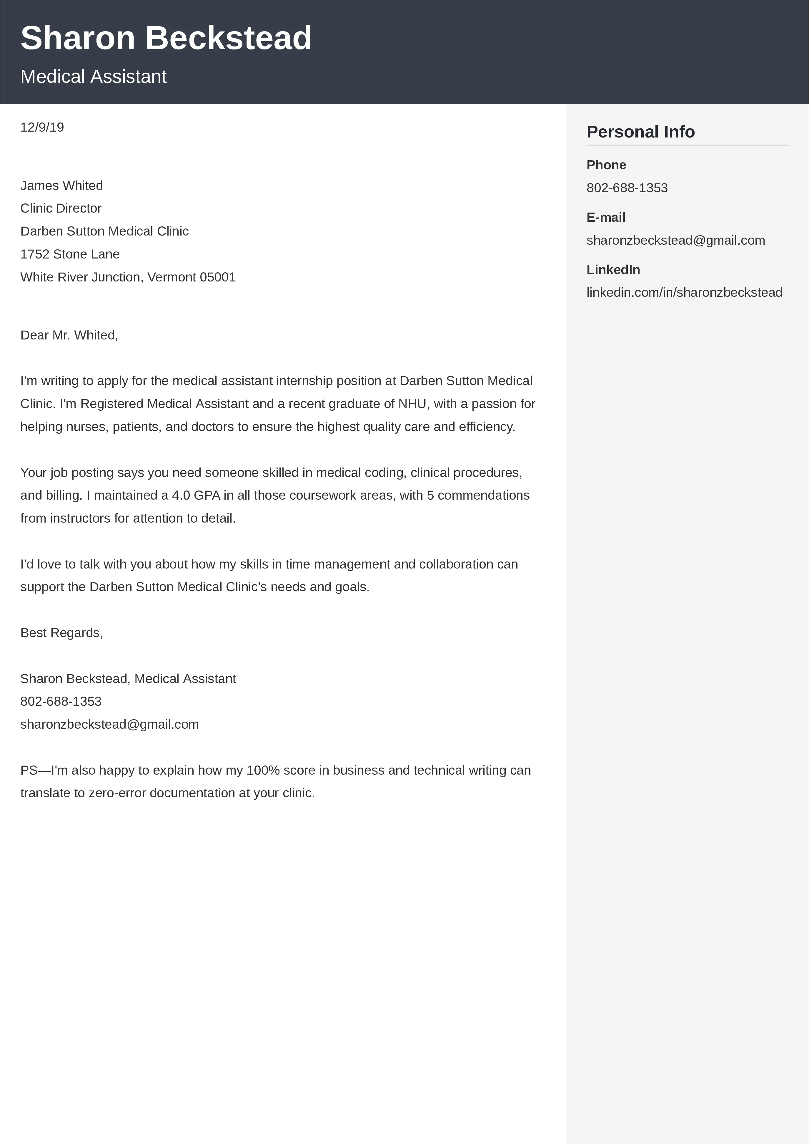 43305 cover letter structure