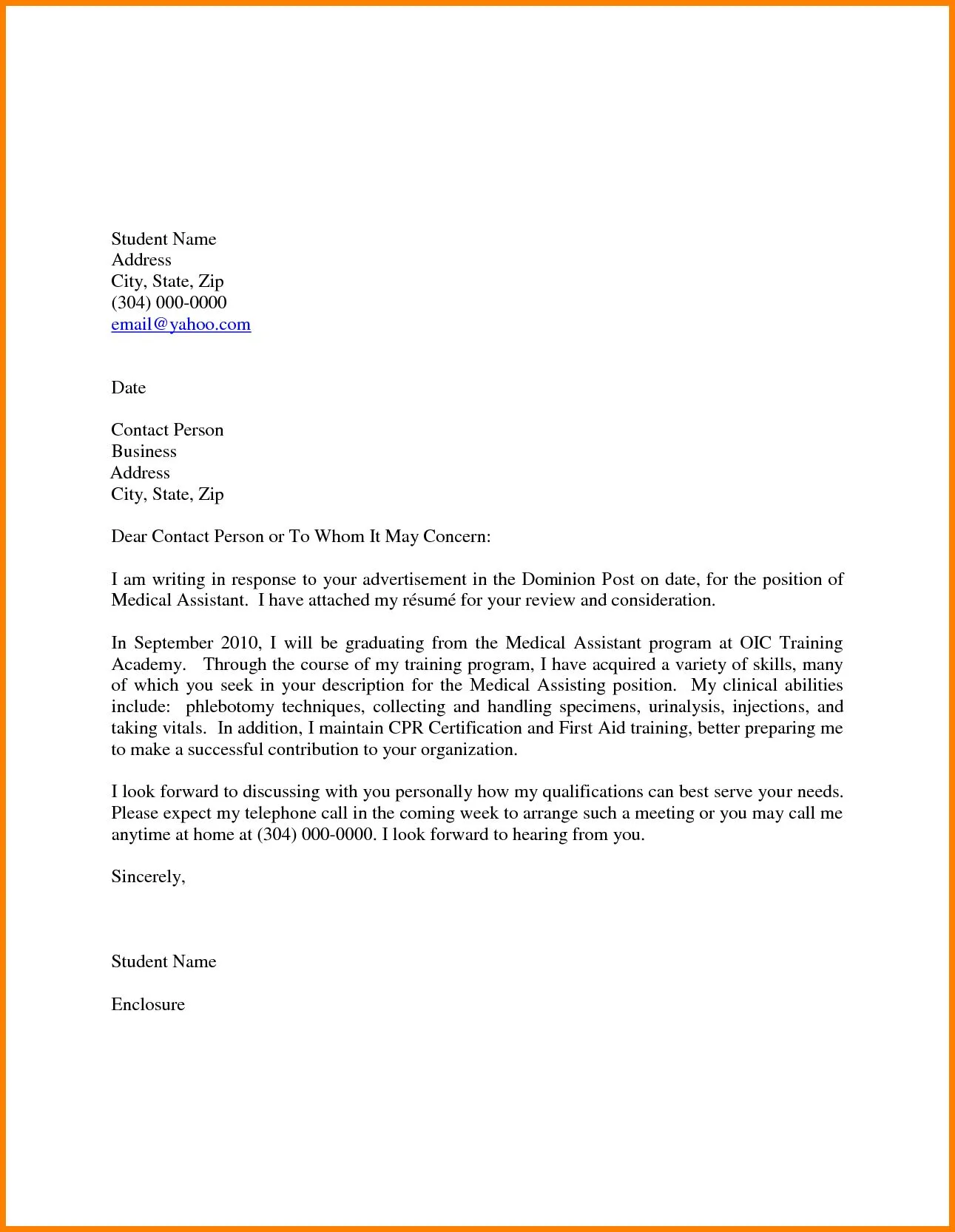 43306 physician cover letter formatting