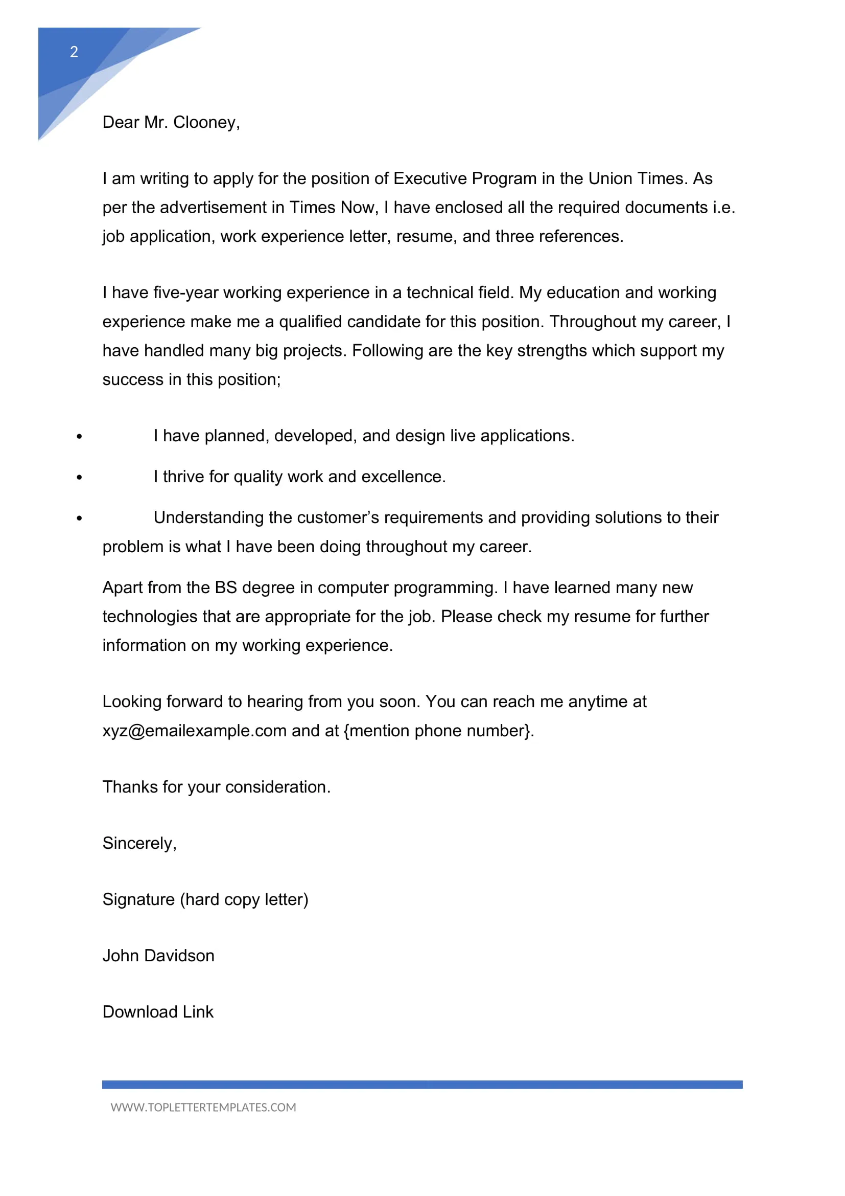 43316 cover letter formatting