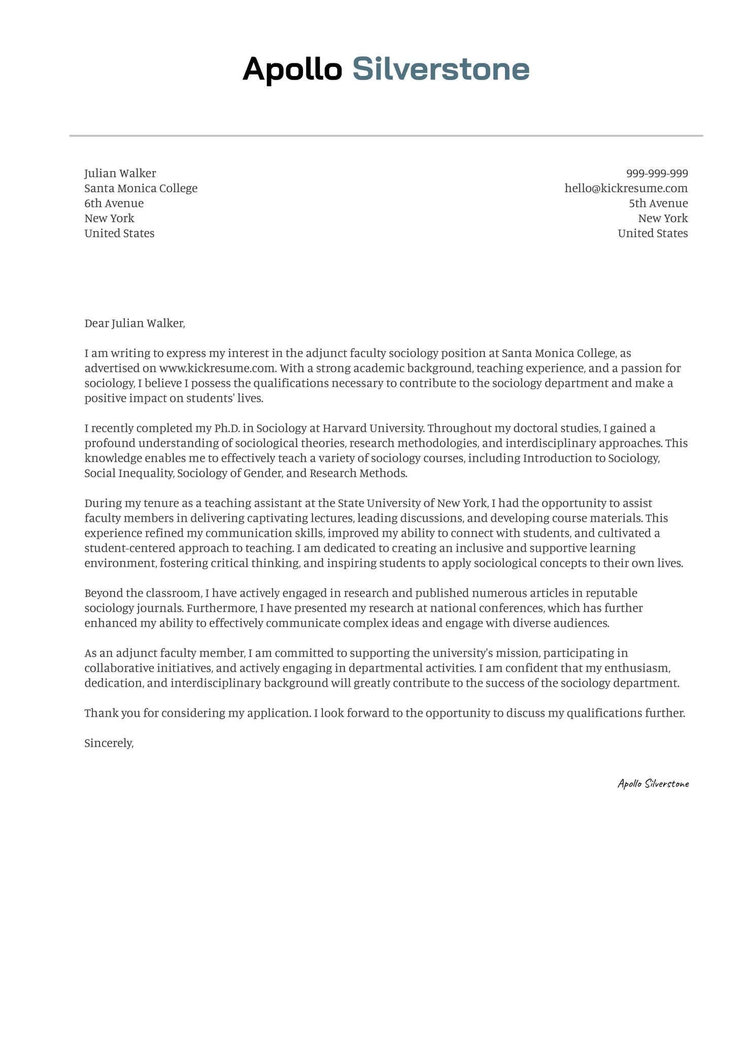 43342 adjunct faculty teaching experience