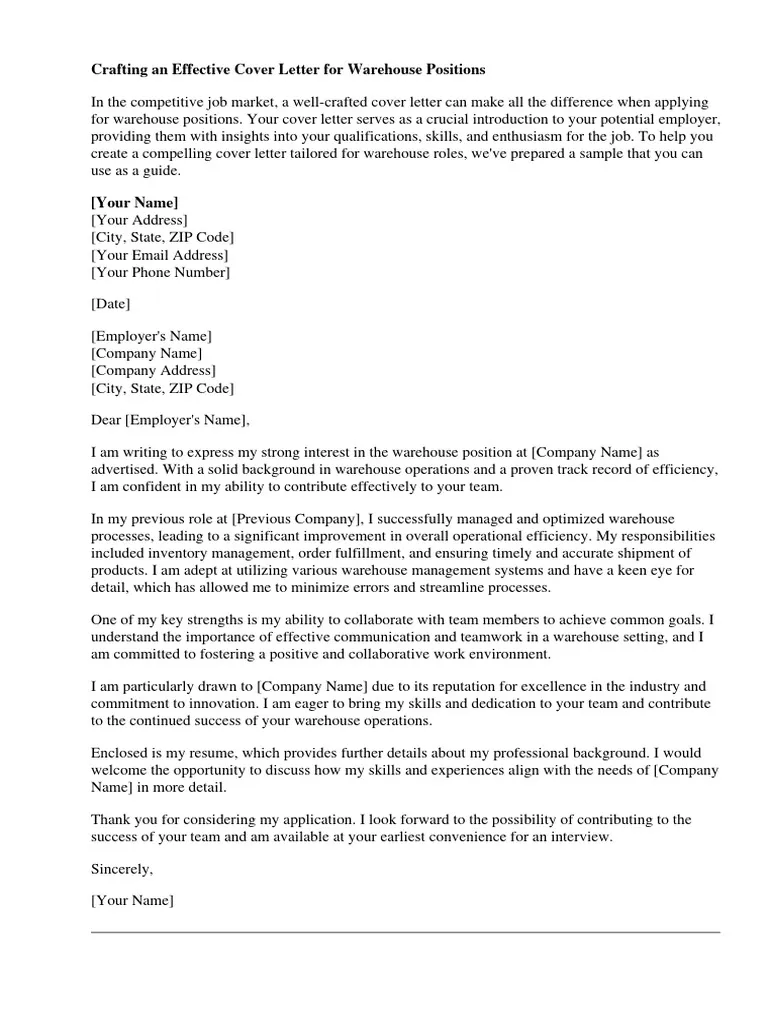 43346 warehouse cover letter example image 1