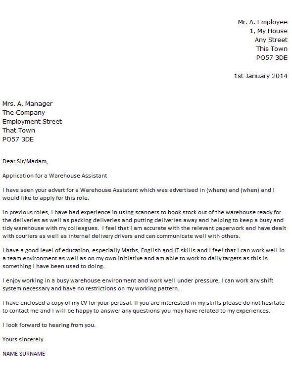 43346 warehouse cover letter example image 4