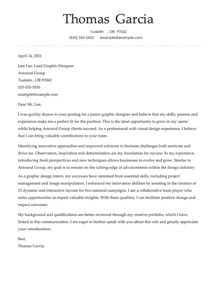 43356 cover letter formatting
