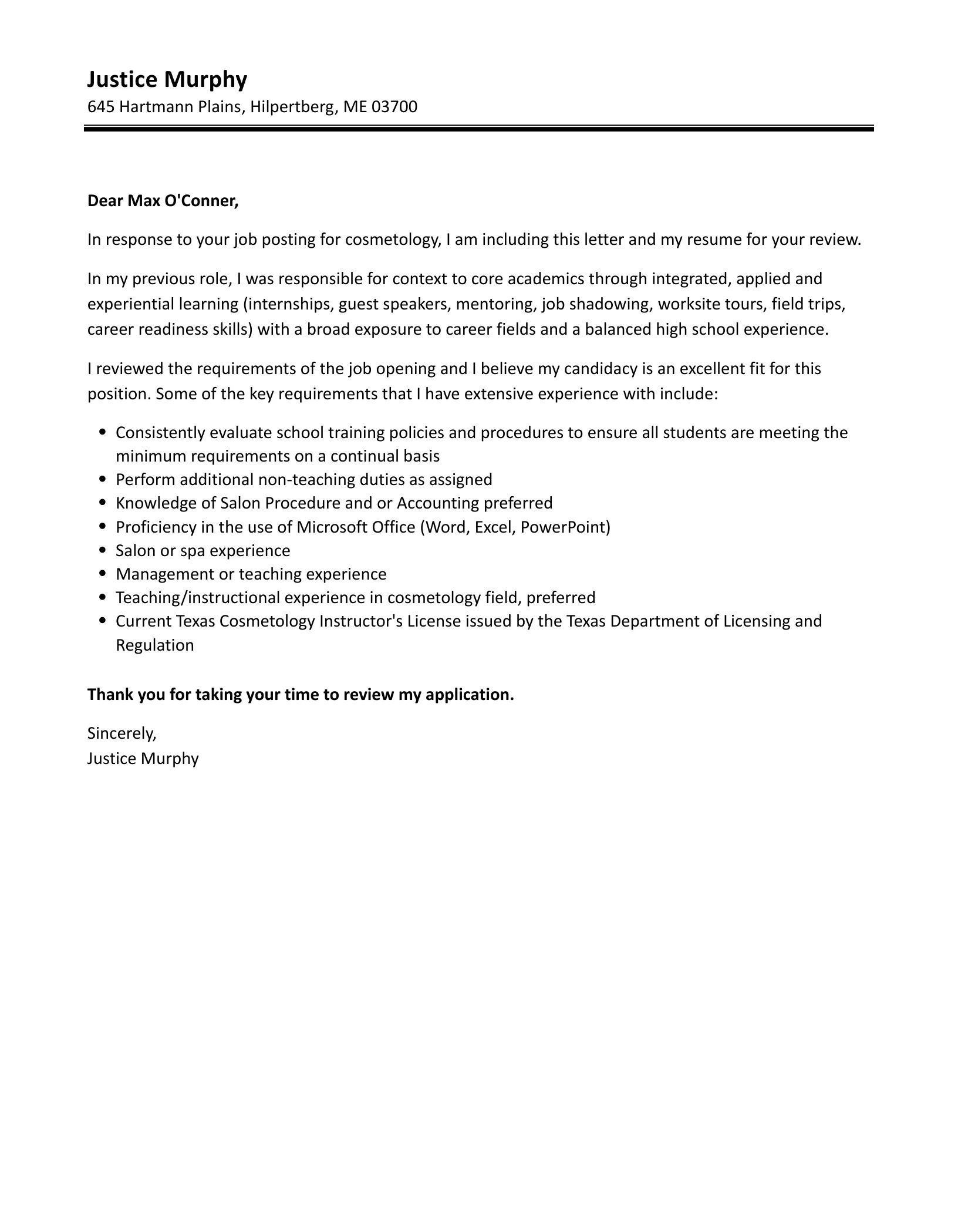 43375 proofreading cover letter