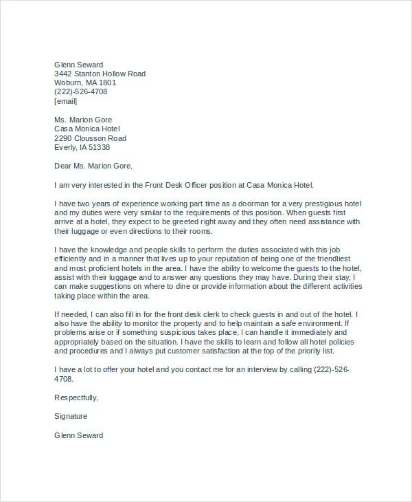 43390 cover letter formatting