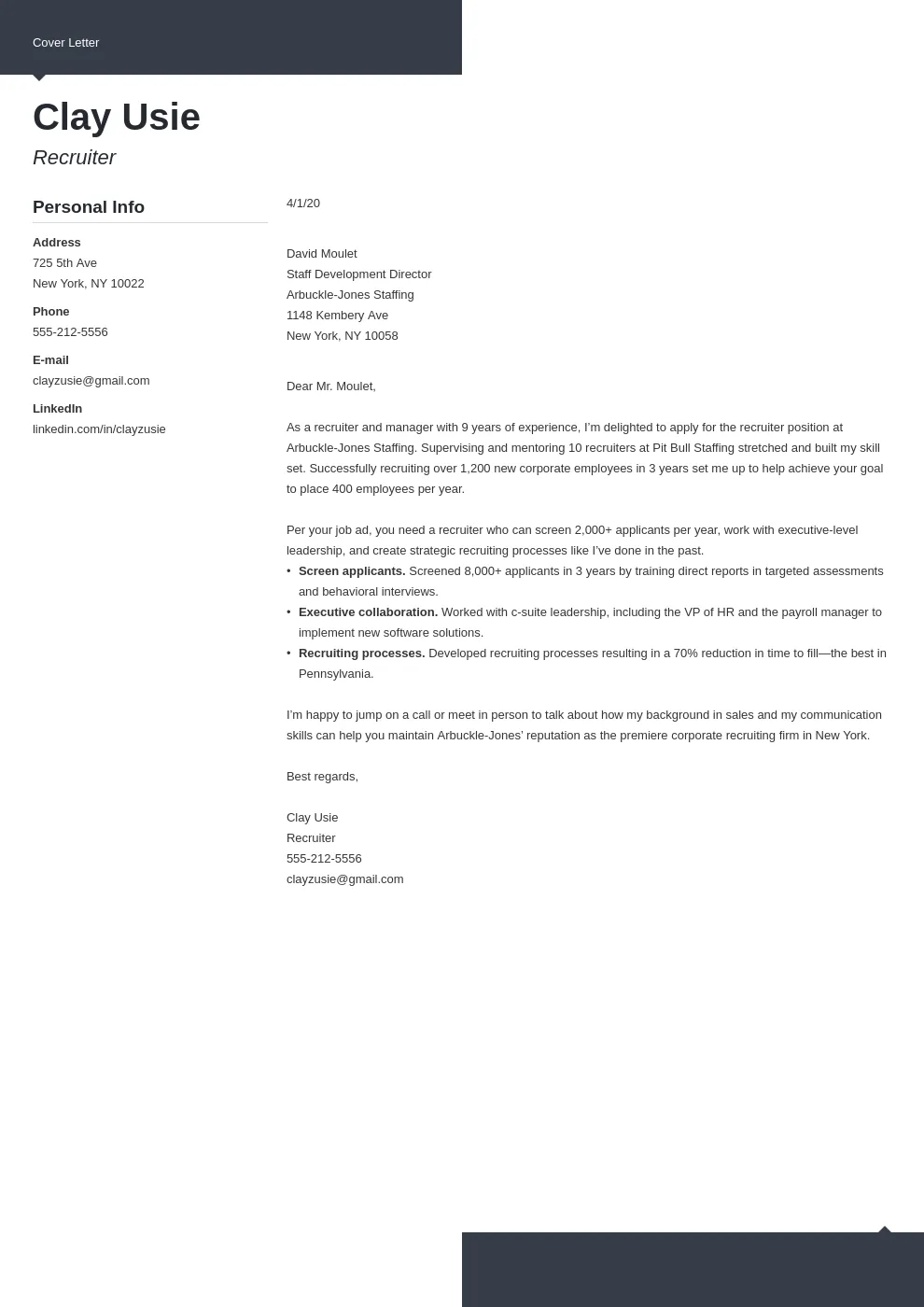 43403 cover letter formatting