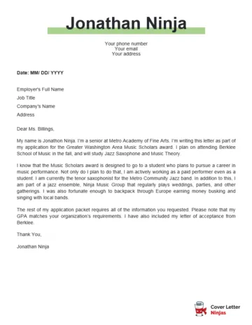 43410 scholarship cover letter