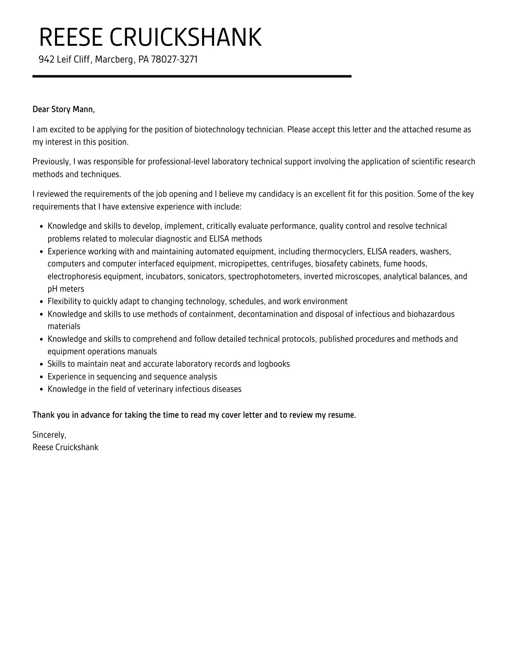 43412 biotech skills experience