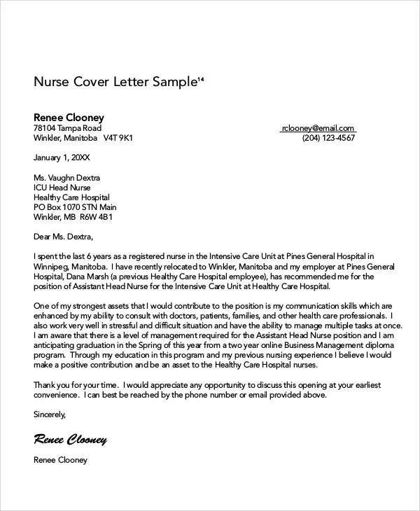 43418 entry level nurse cover letter