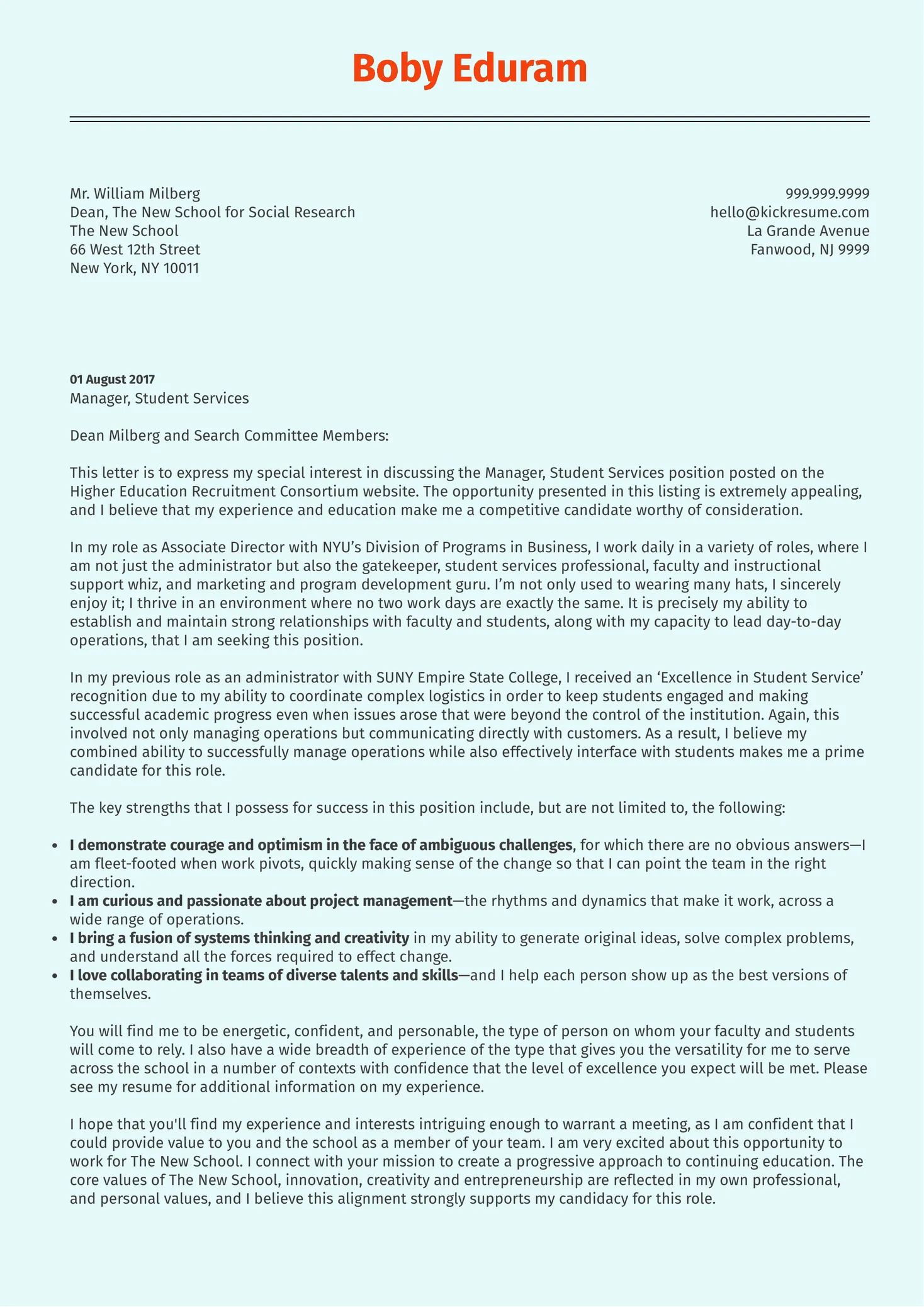 43421 cover letter body