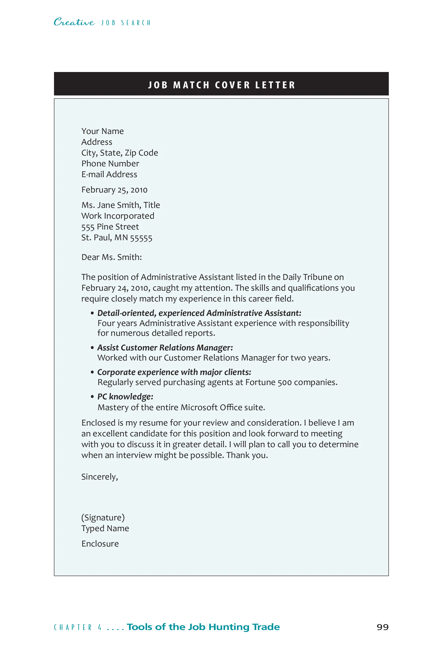43421 cover letter writing