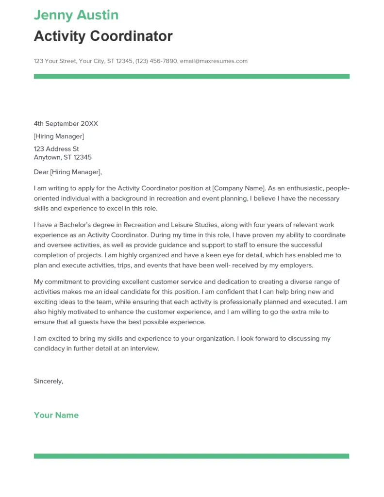 43422 cover letter structure