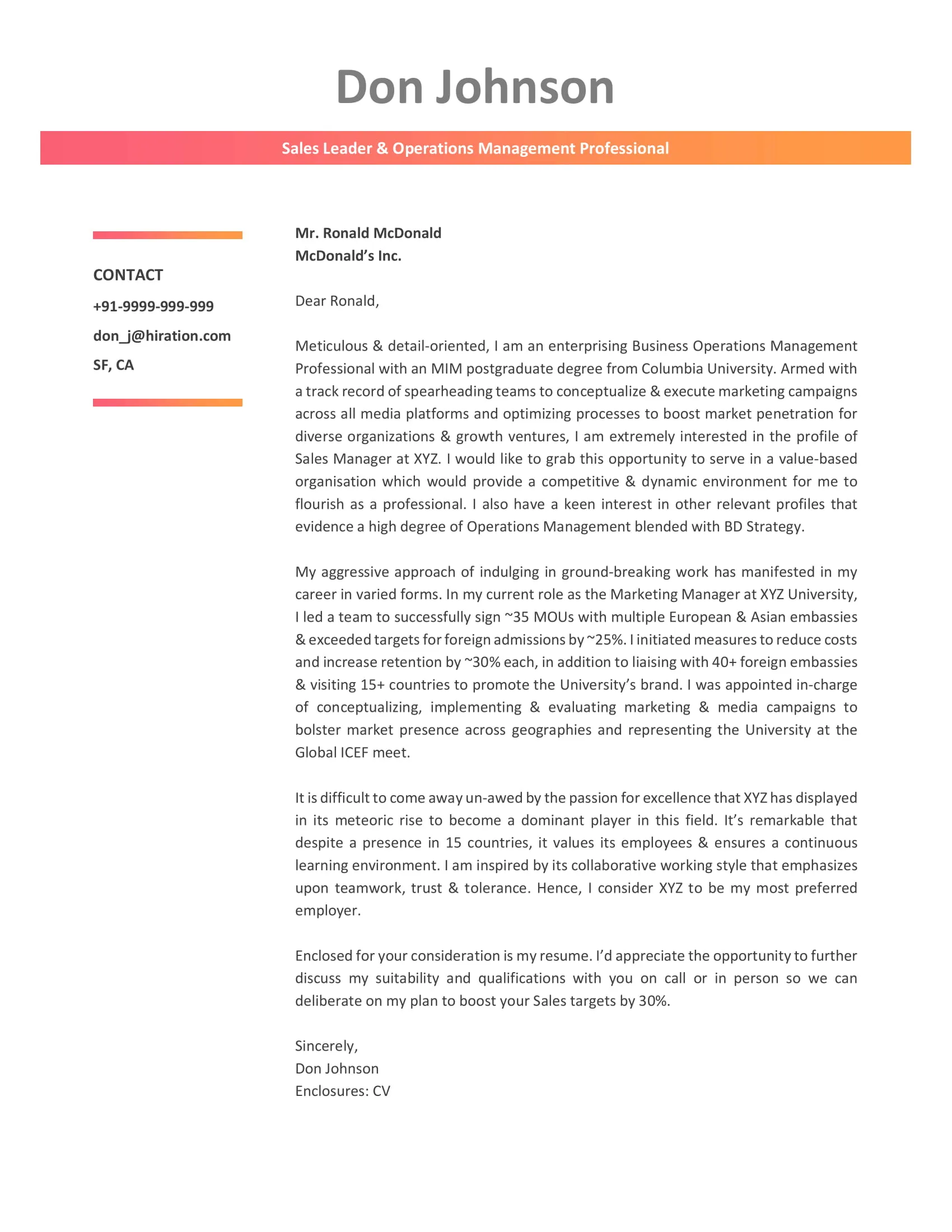 43430 cover letter header