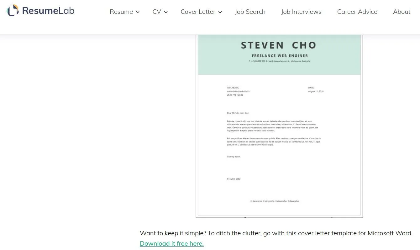 43431 cover letter fonts ms word