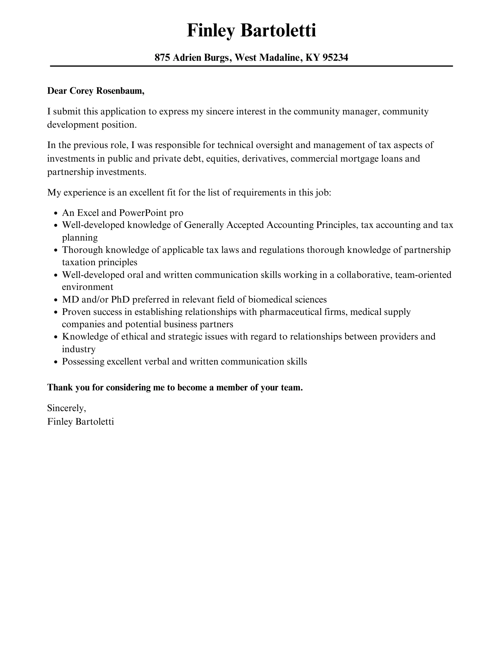 43450 cover letter formatting