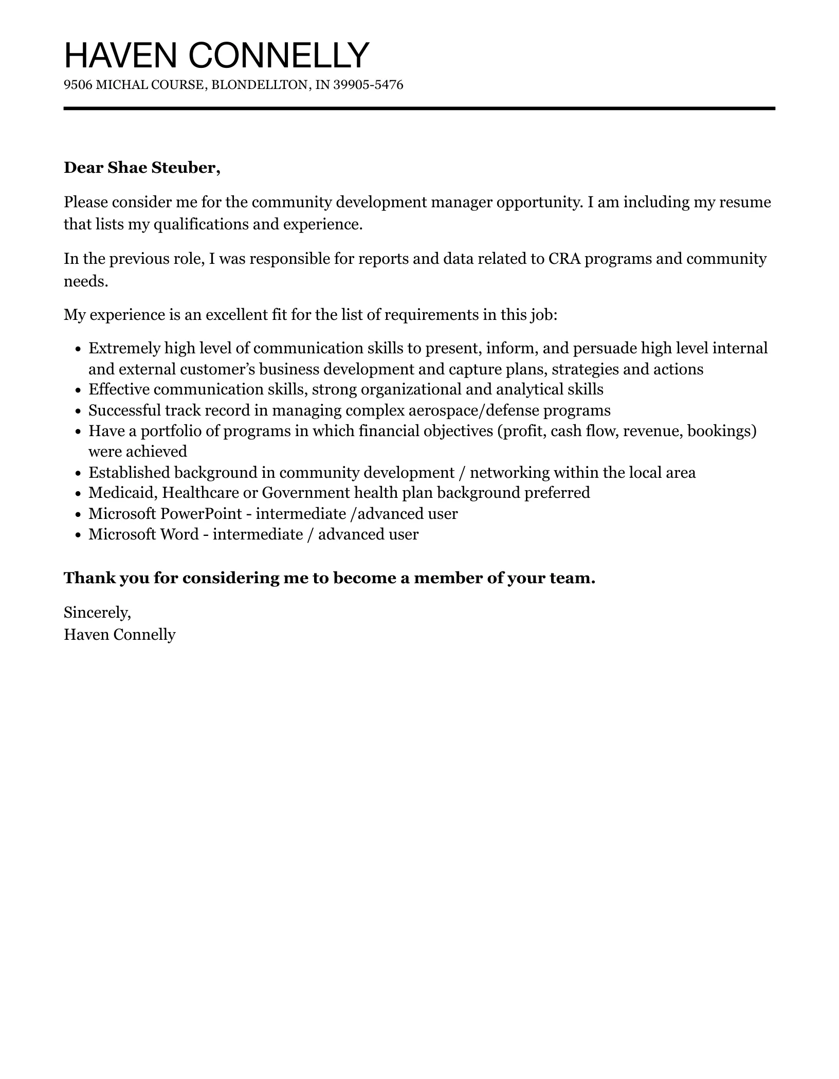 43450 skills for cover letter