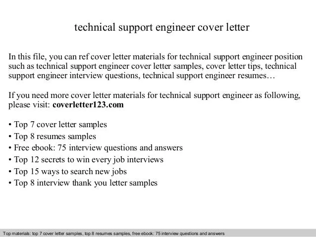 43456 tech support cover letter importance