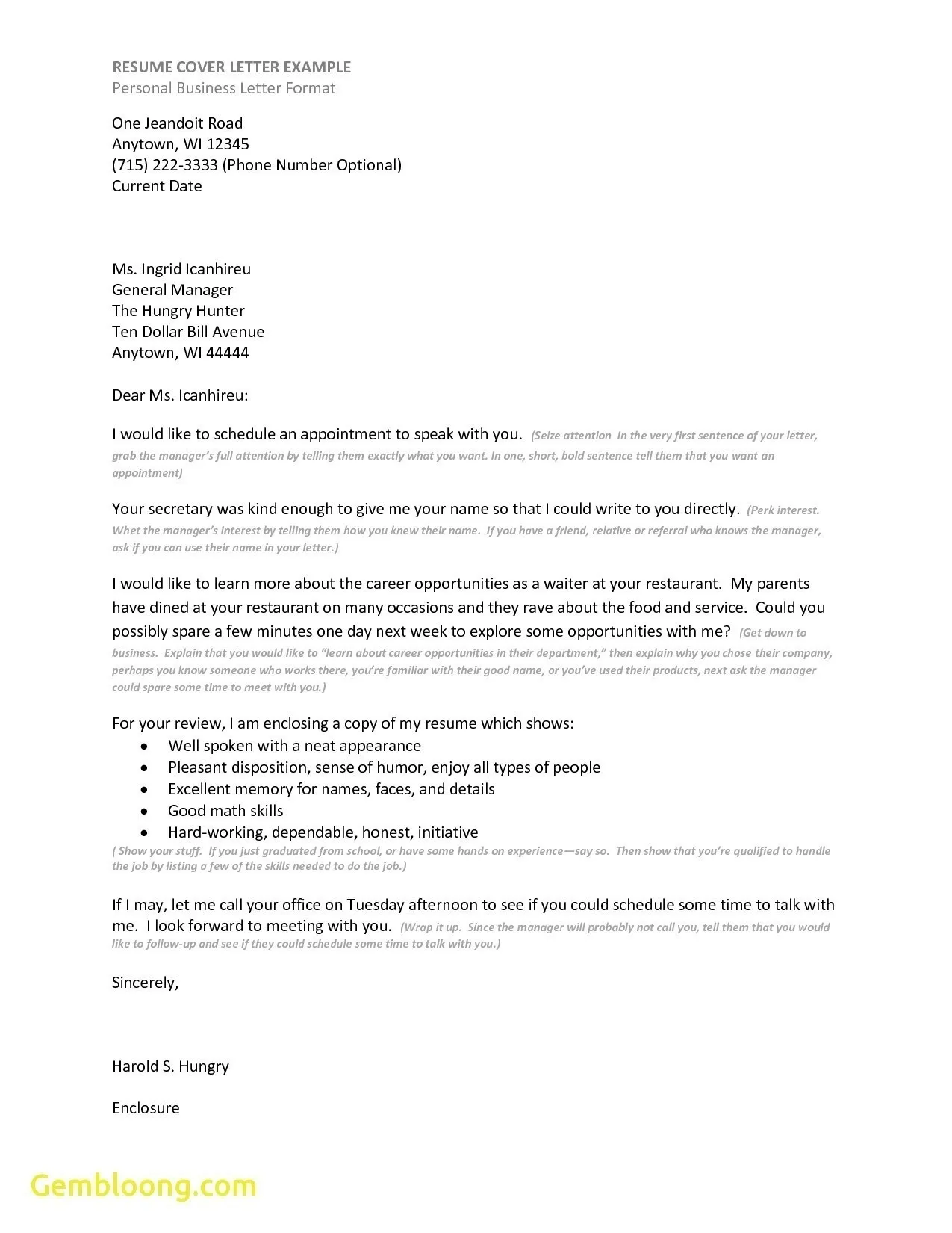 43477 cover letter format