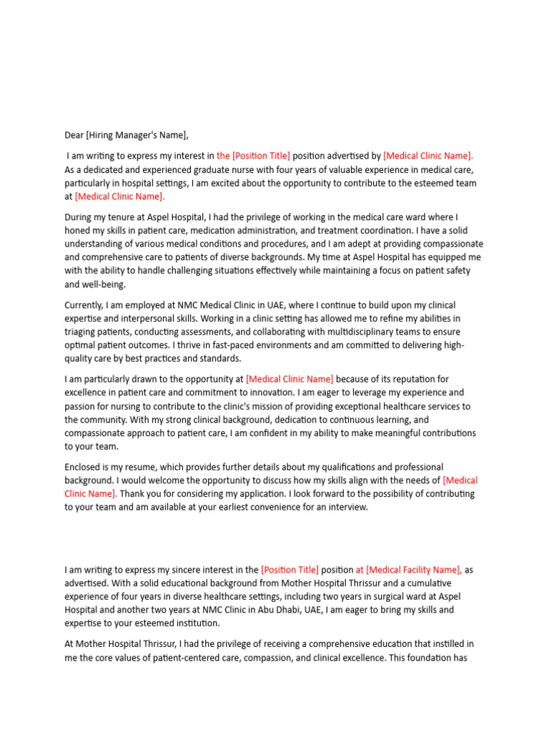 43479 hospital cover letter