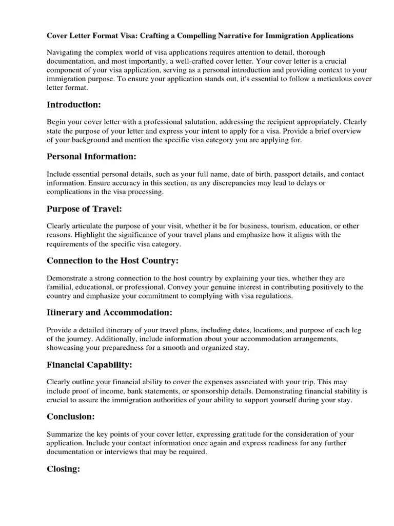 43487 visa cover letter purpose