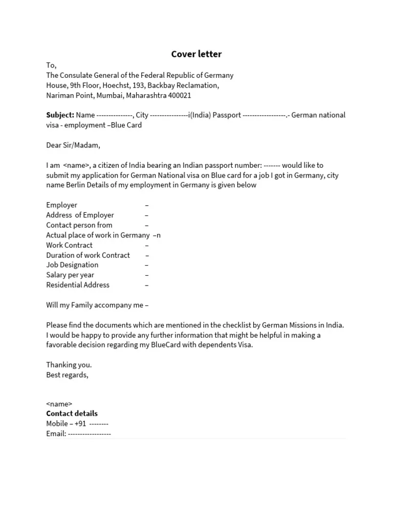 43487 visa cover letter tone