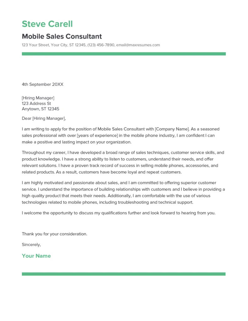 43491 sales achievements cover letter