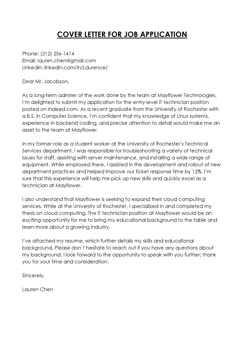 43499 cover letter formatting