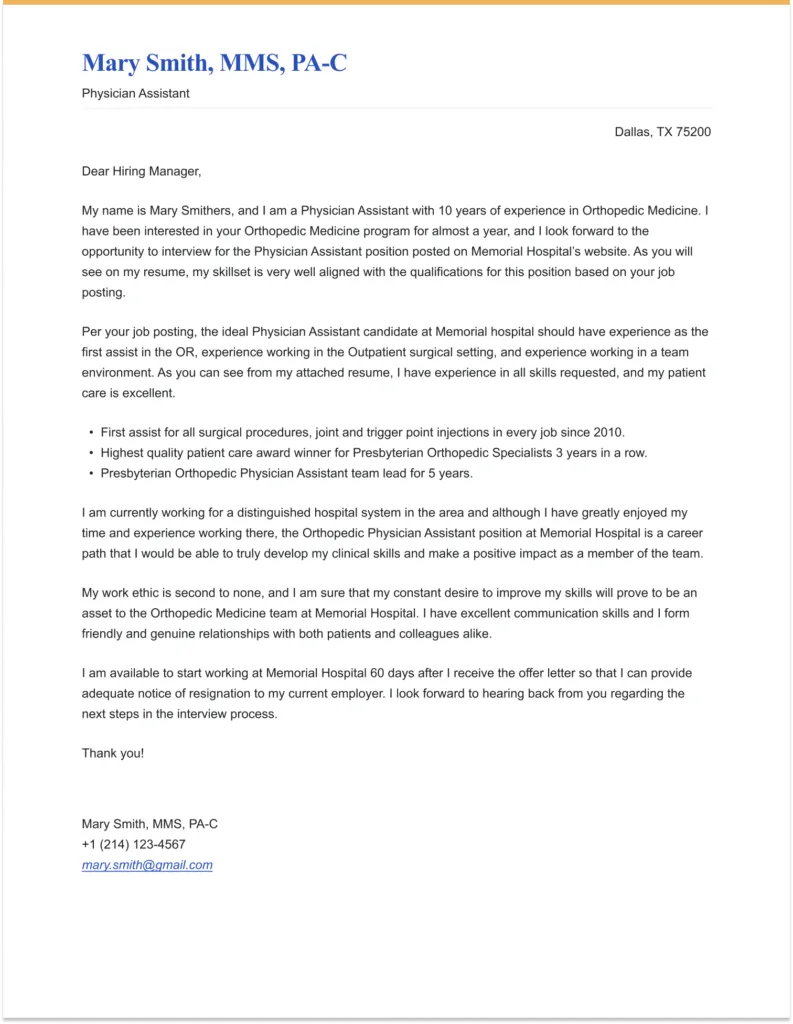 43501 cover letter tailoring