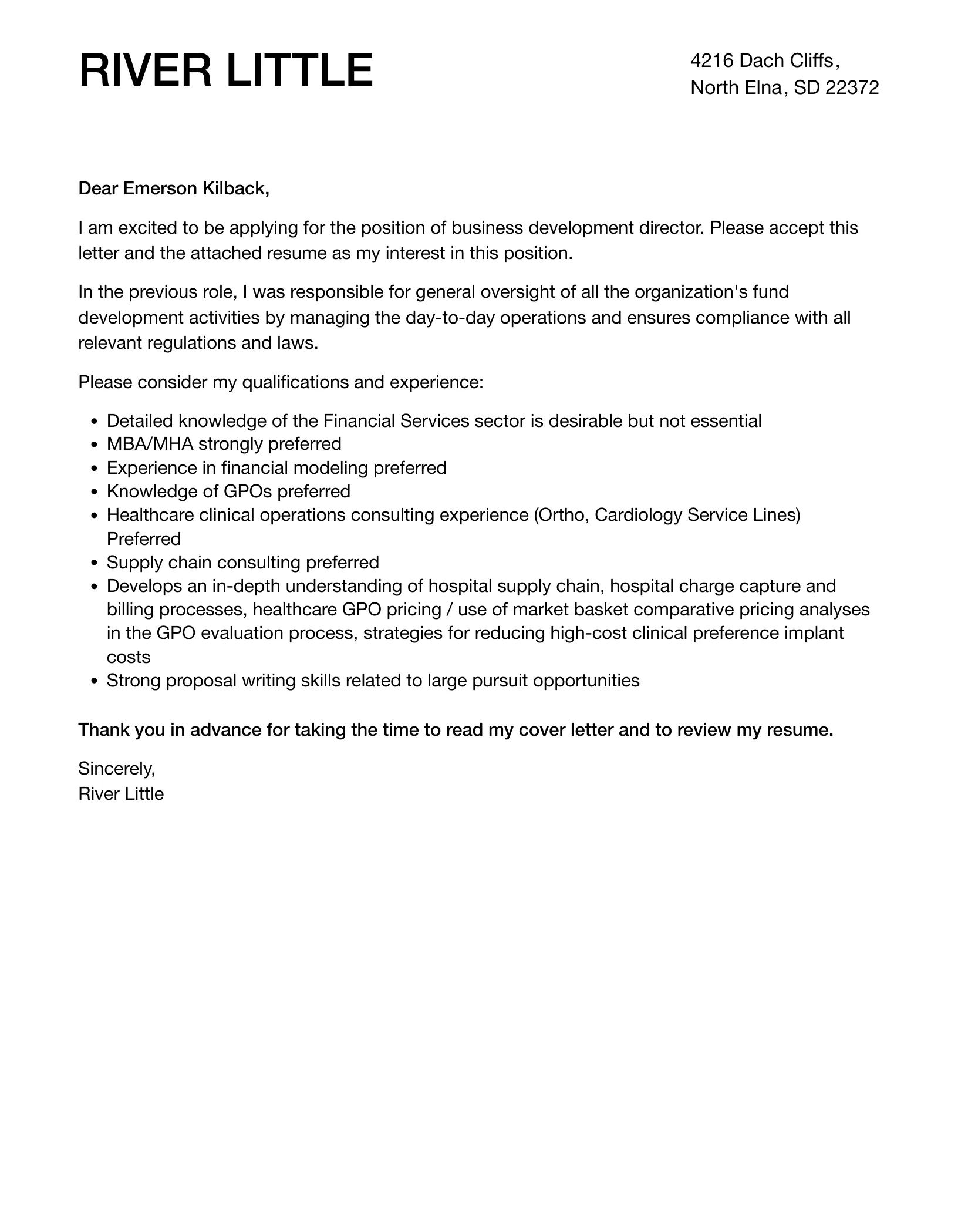 43502 cover letter formatting