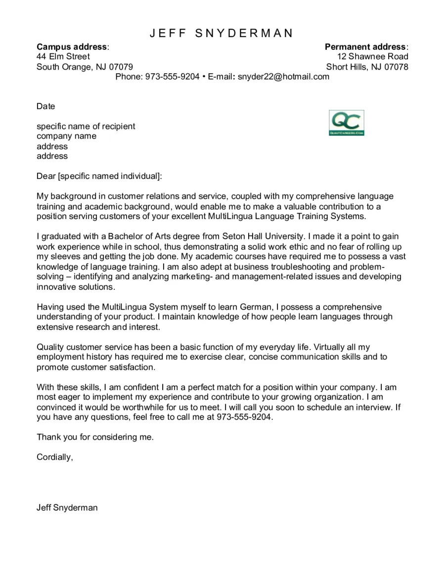 43515 tailoring cover letter