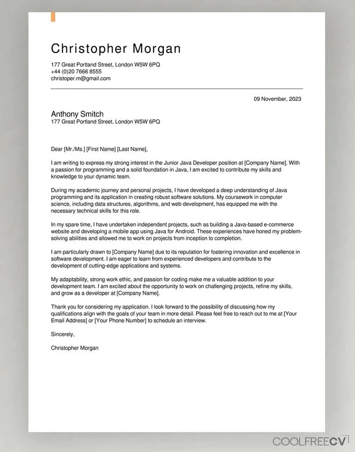 43526 cover letter skills