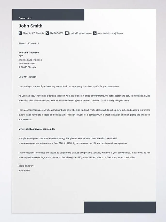 43532 skills experience cover letter