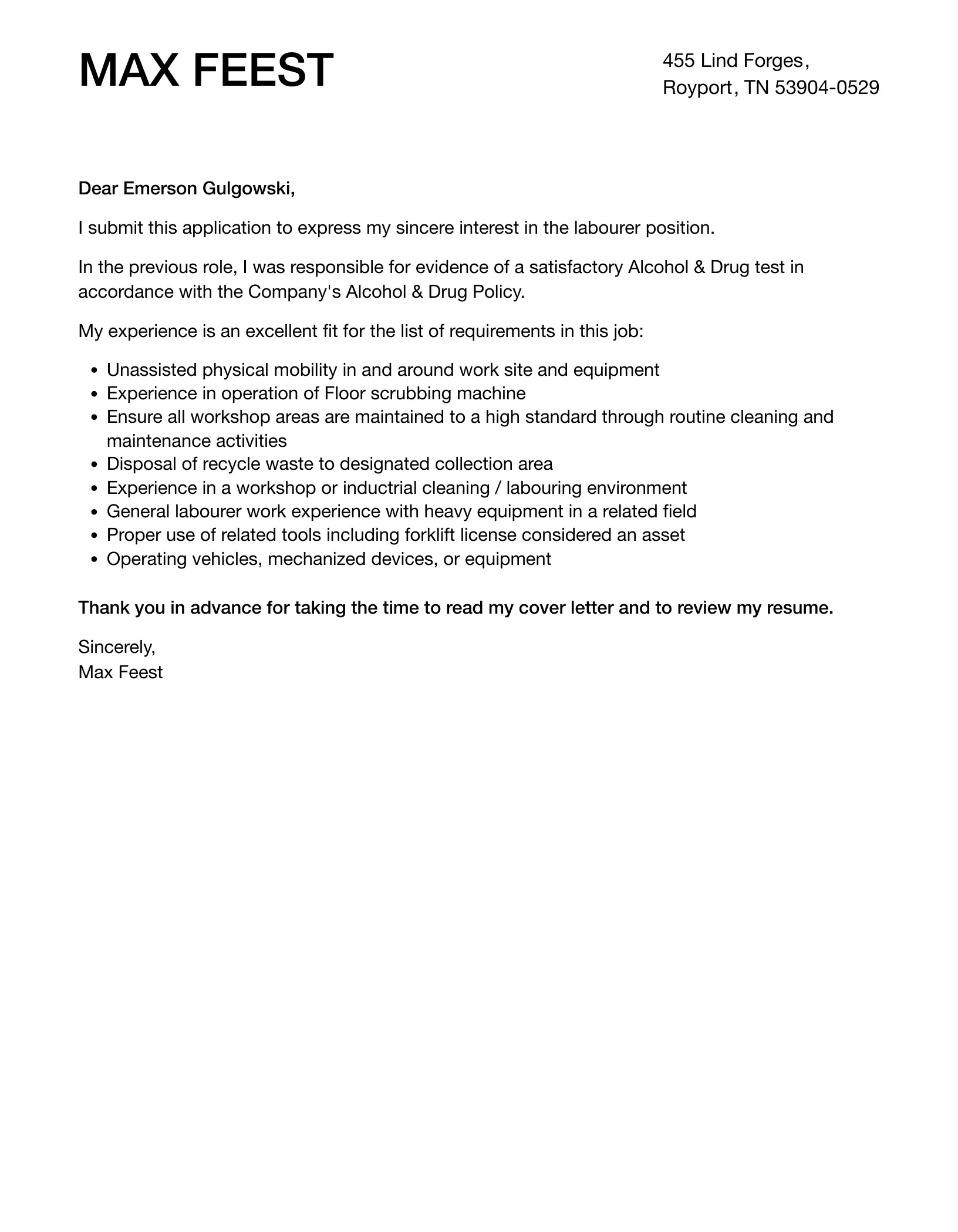 43537 labourer safety