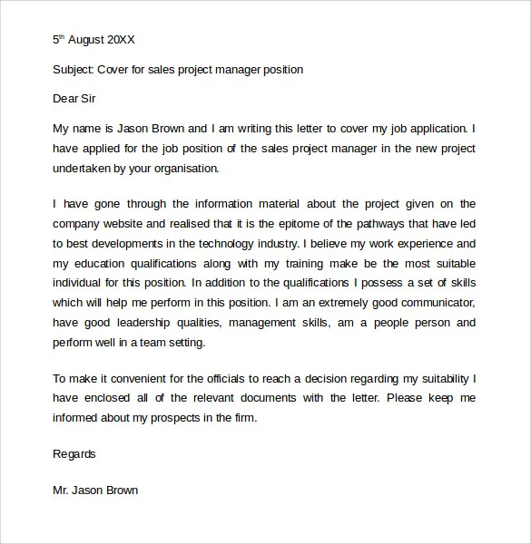 43578 cover letter formatting