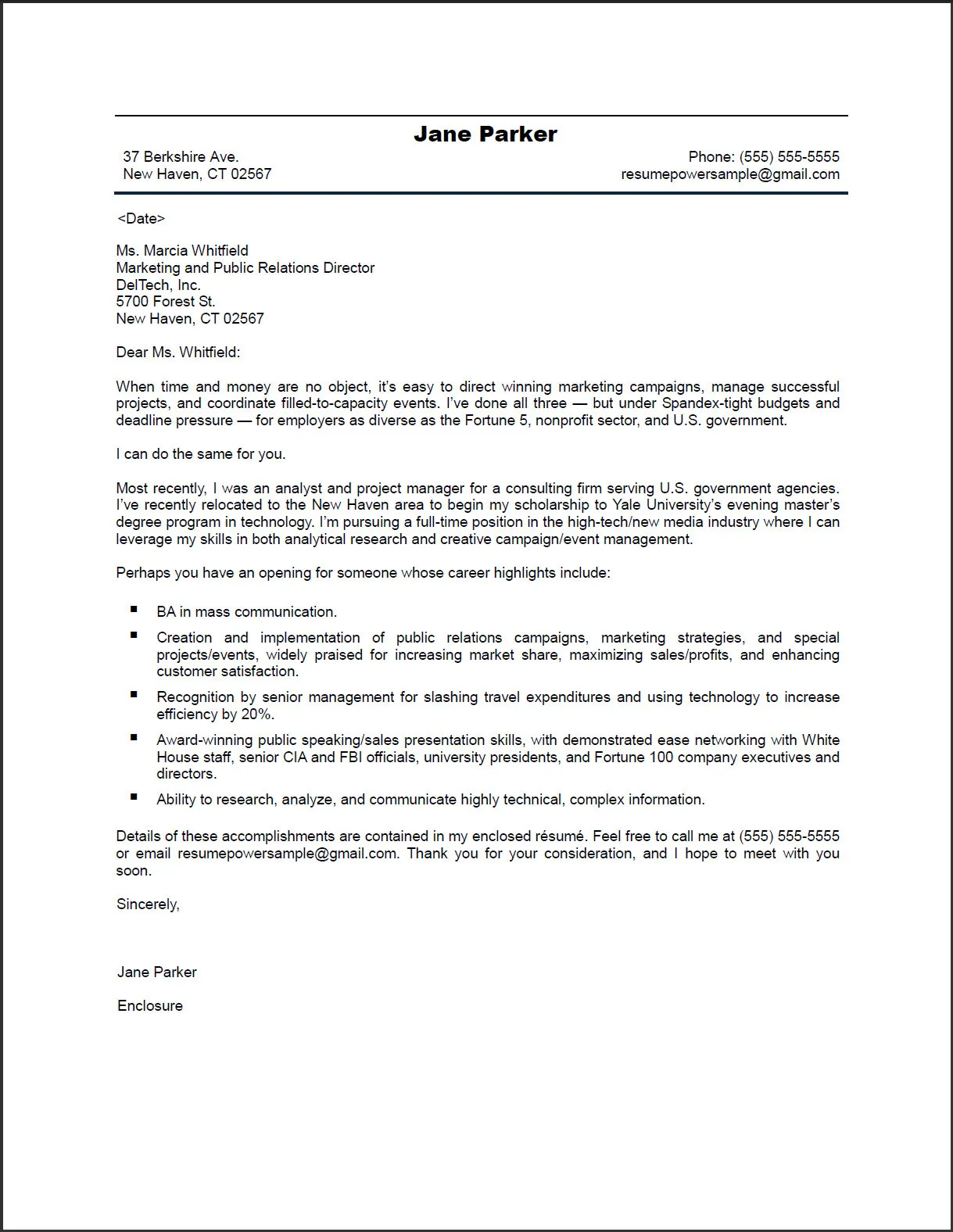 43581 pr cover letter