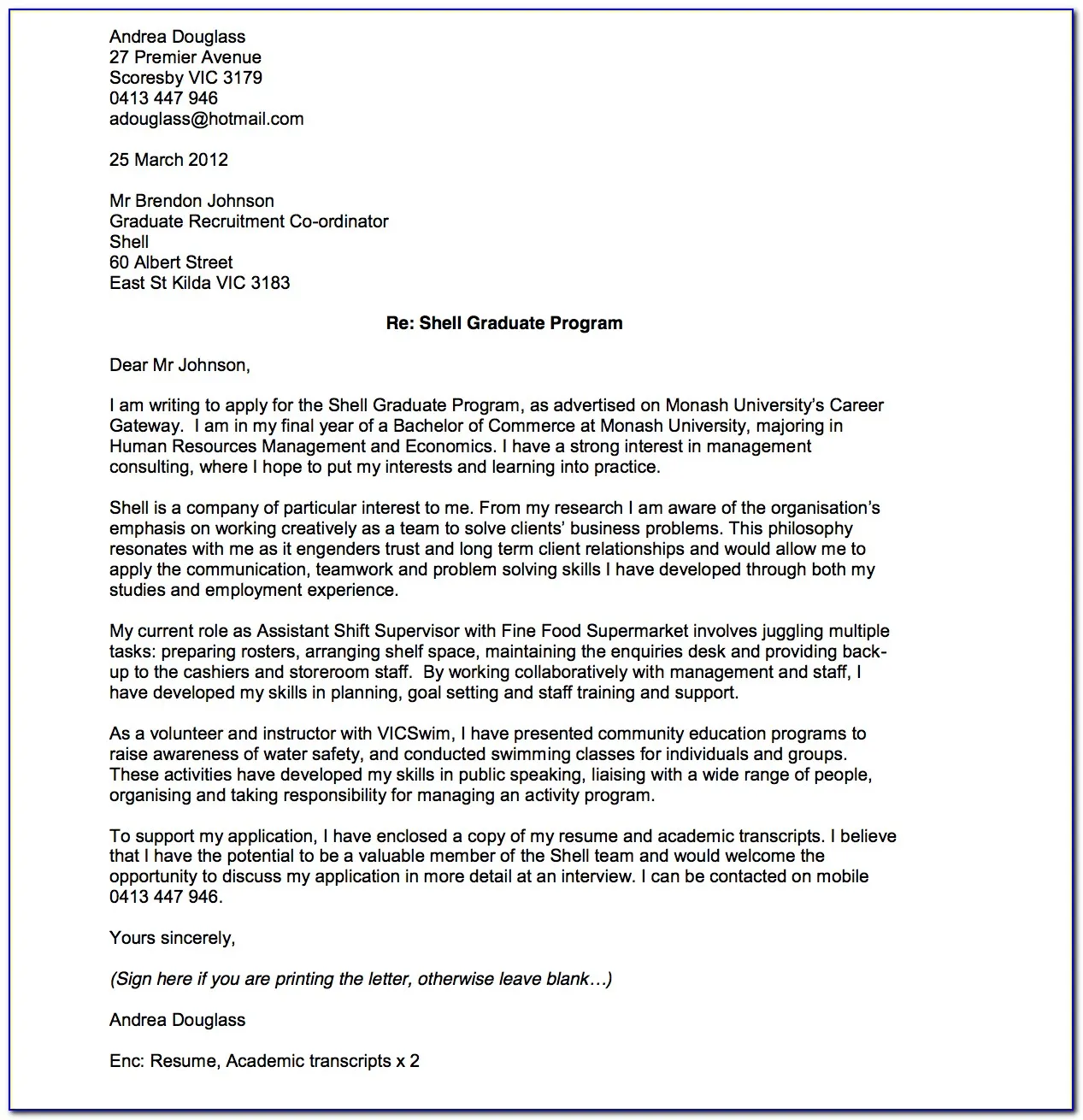 43582 cover letter closing