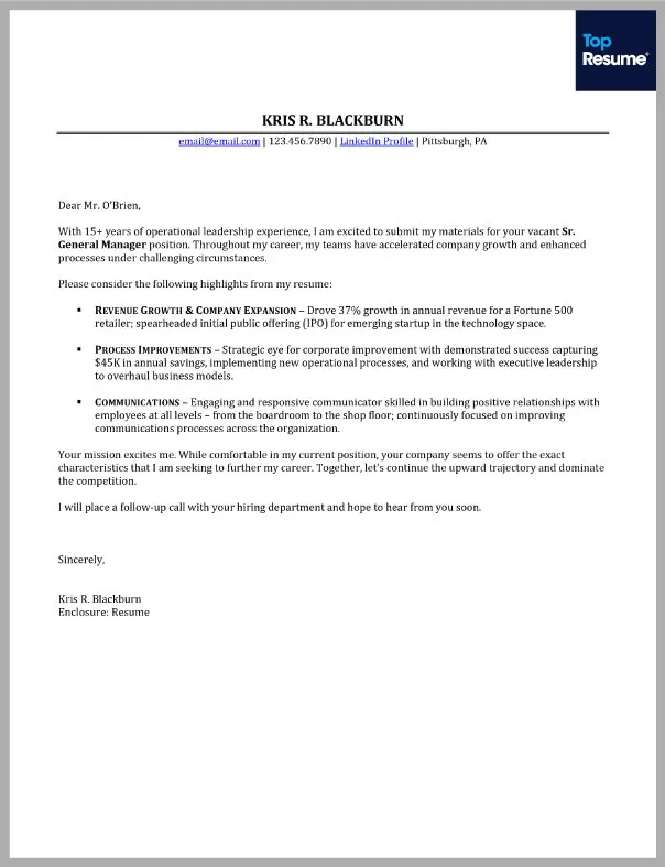 43582 cover letter components